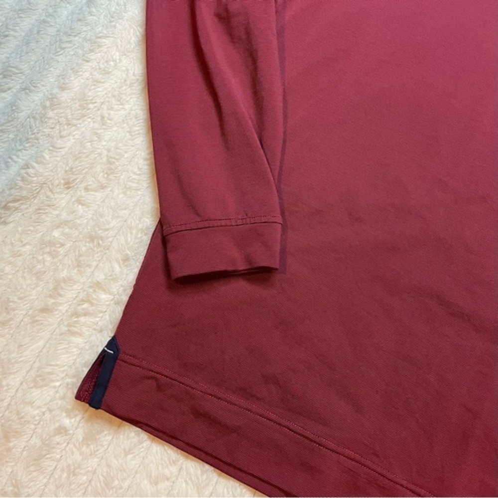 FootJoy FJ Long Sleeve Quarter Zip‎ Pullover Burgundy Red Navy Size Large - Picture 3 of 8